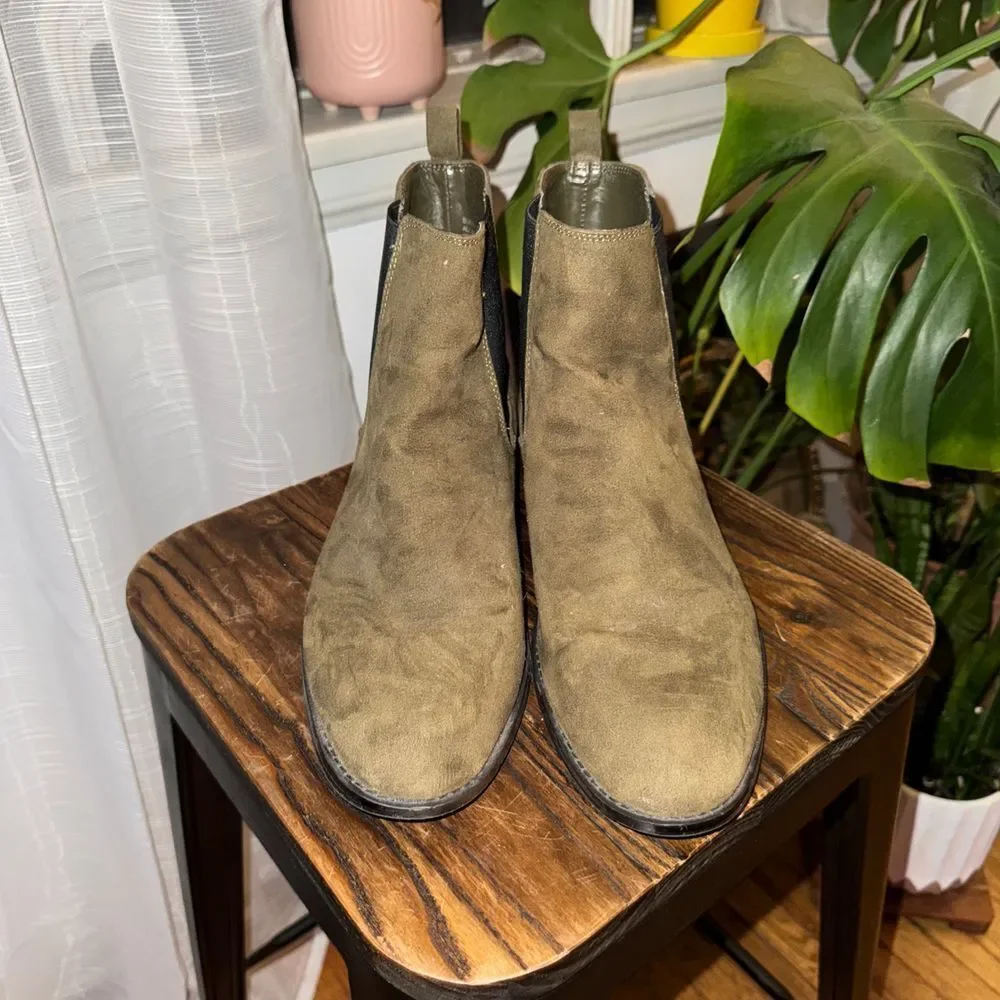 Chelsea Boots Olive Desert Boots Elastic Side Panels‎ Casual Ankle Boots size 10